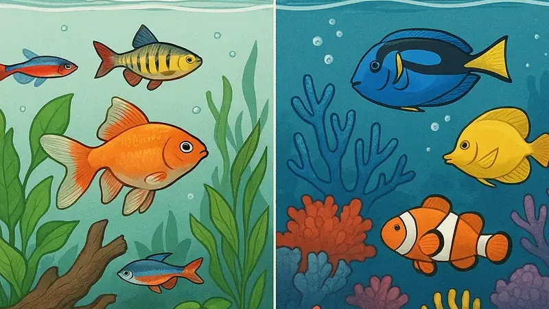 Acquari di Acqua Dolce vs. Marina: Scopri le Differenze e Scegli il Tuo Stile