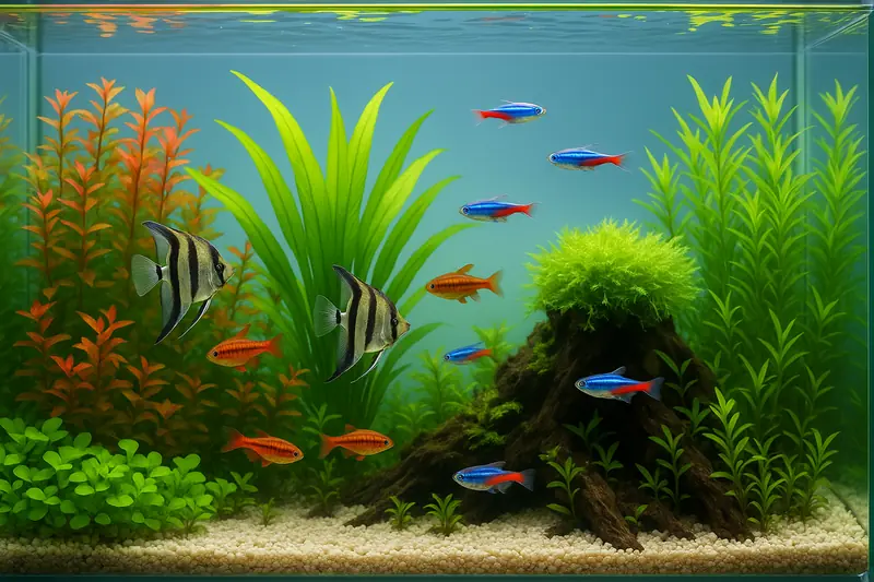 acquario senza alghe