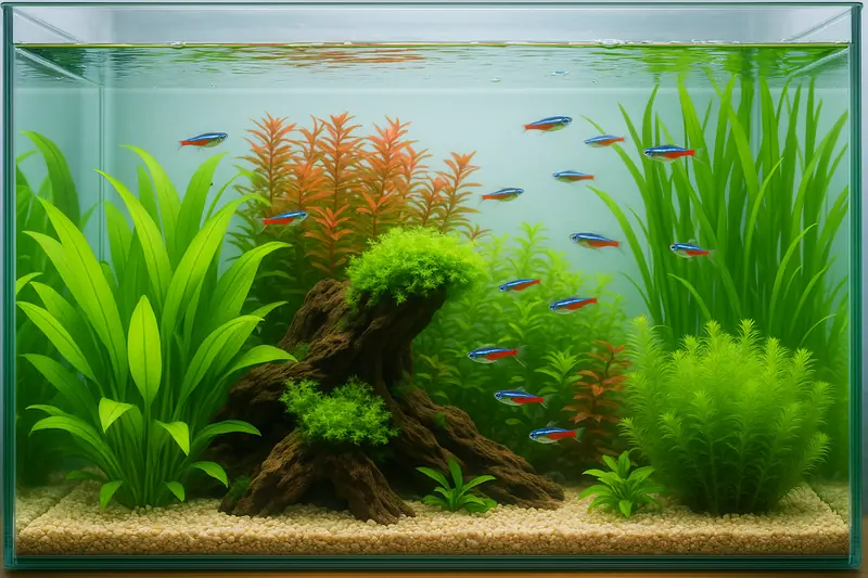 acquario senza alghe